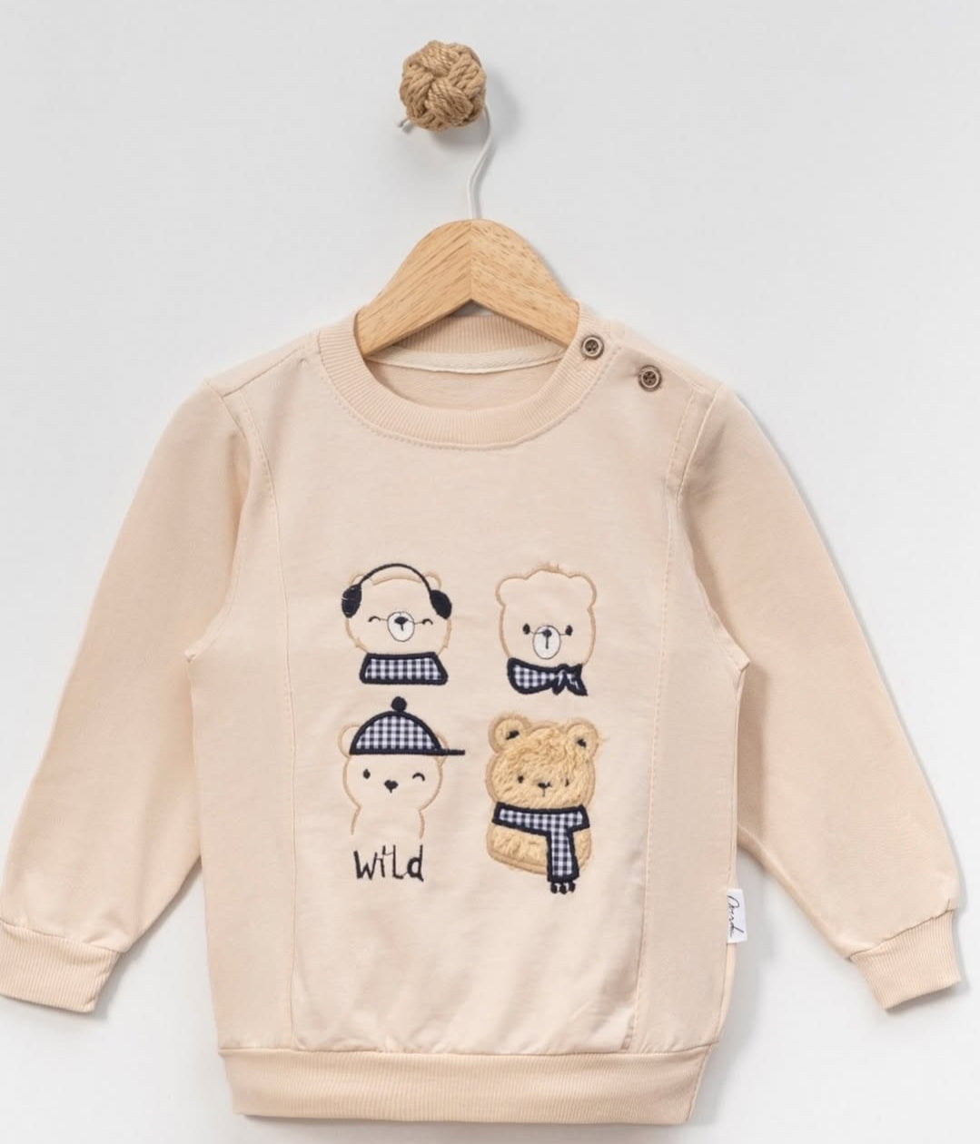 ERKEK ÇOCUK 1-4 YAŞ APLİKE AYCIKLI SWEAT -AĞRI