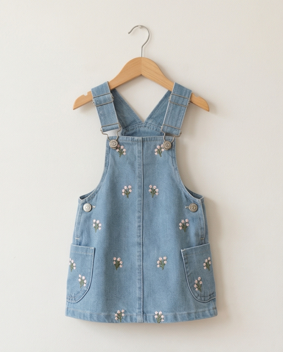 Çiçek Nakışlı kot jile 1-4 YAŞ